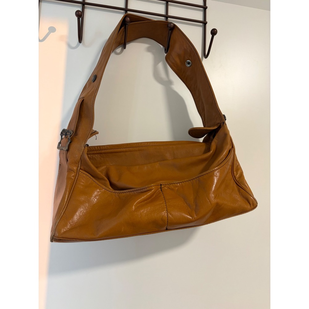 Tony Iammatteo pour Cristina Vintage Y2K Tan Leather Shoulder Bag Baguette 13x7